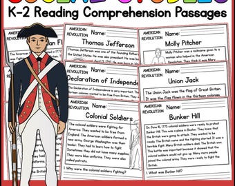 4th of July Activities for Kids Independence Day Summer Reading Practice Founding Fathers No Prep Printable Worksheet 1st 2nd Grade