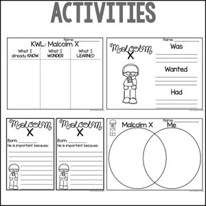 Malcolm X Biography Unit Pack | 3-5 | Homeschool | Social Studies ...