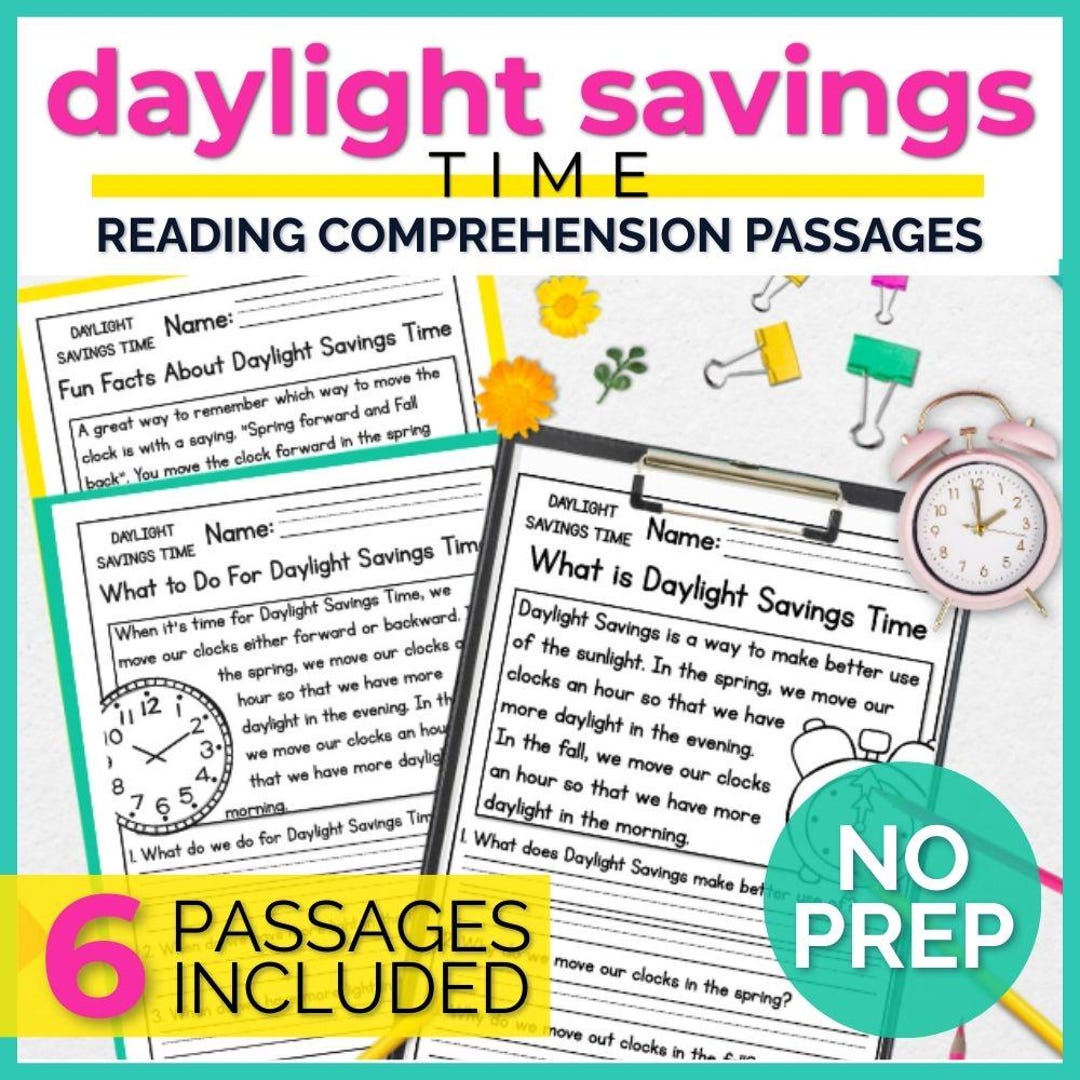 Daylight Saving Time Reading Comprehension Worksheets, Homeschool ...