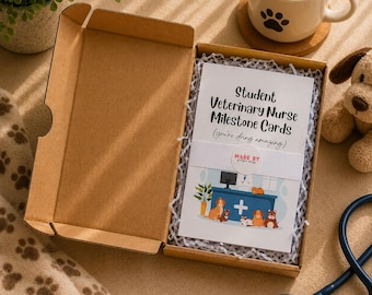 Tarjetas de hitos para estudiantes de enfermería veterinaria / Regalo para estudiantes de enfermería veterinaria / Tarjetas de trayectoria para estudiantes de enfermería veterinaria, regalo perfecto para estudiantes de enfermería veterinaria