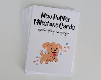 Puppy Milestone Cards | New Puppy Gift | First Year Milestones | Dog Milestone Cards | Puppy Keepsake Gift | 20 Card Set