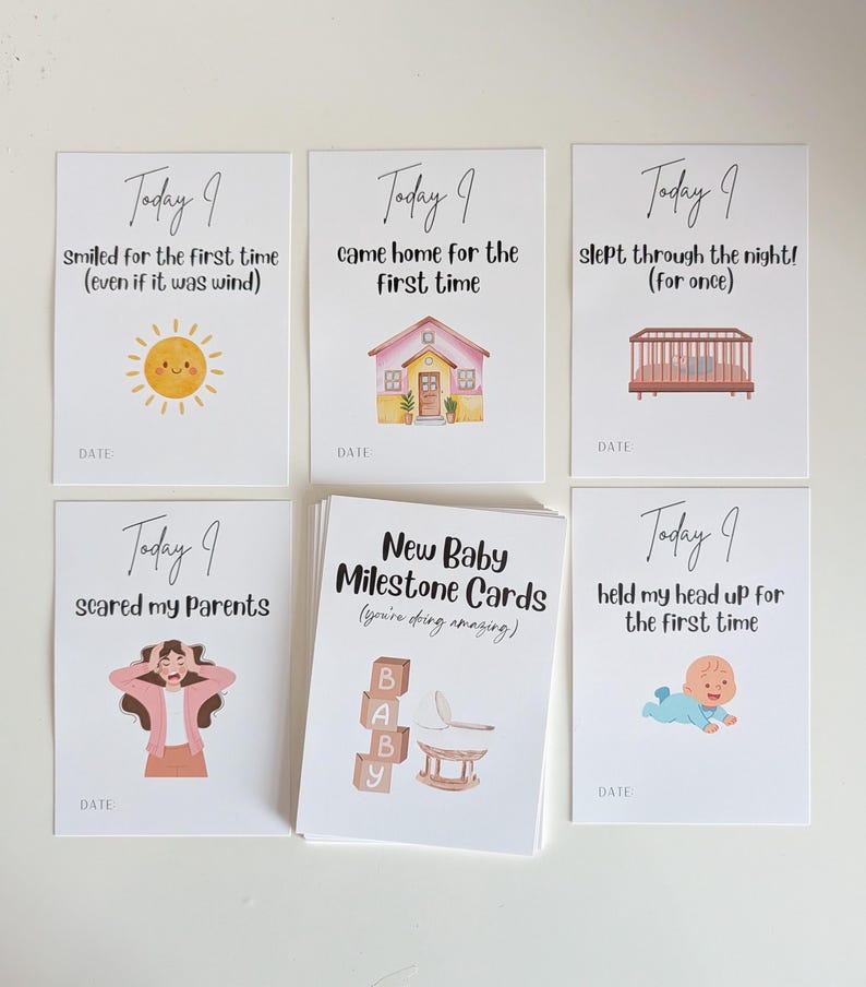 New Baby Milestone Cards | New Baby Gift | New Mum Gift | Pregnancy ...
