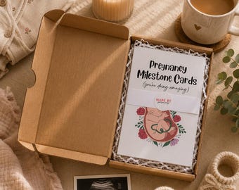 Biglietti per le tappe della gravidanza / Regalo per la gravidanza / Regalo per la futura mamma / Regalo per il baby shower / Biglietti ricordo per la maternità
