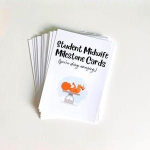 Tarjetas de hitos para estudiantes de partería / Regalo para estudiantes de partería