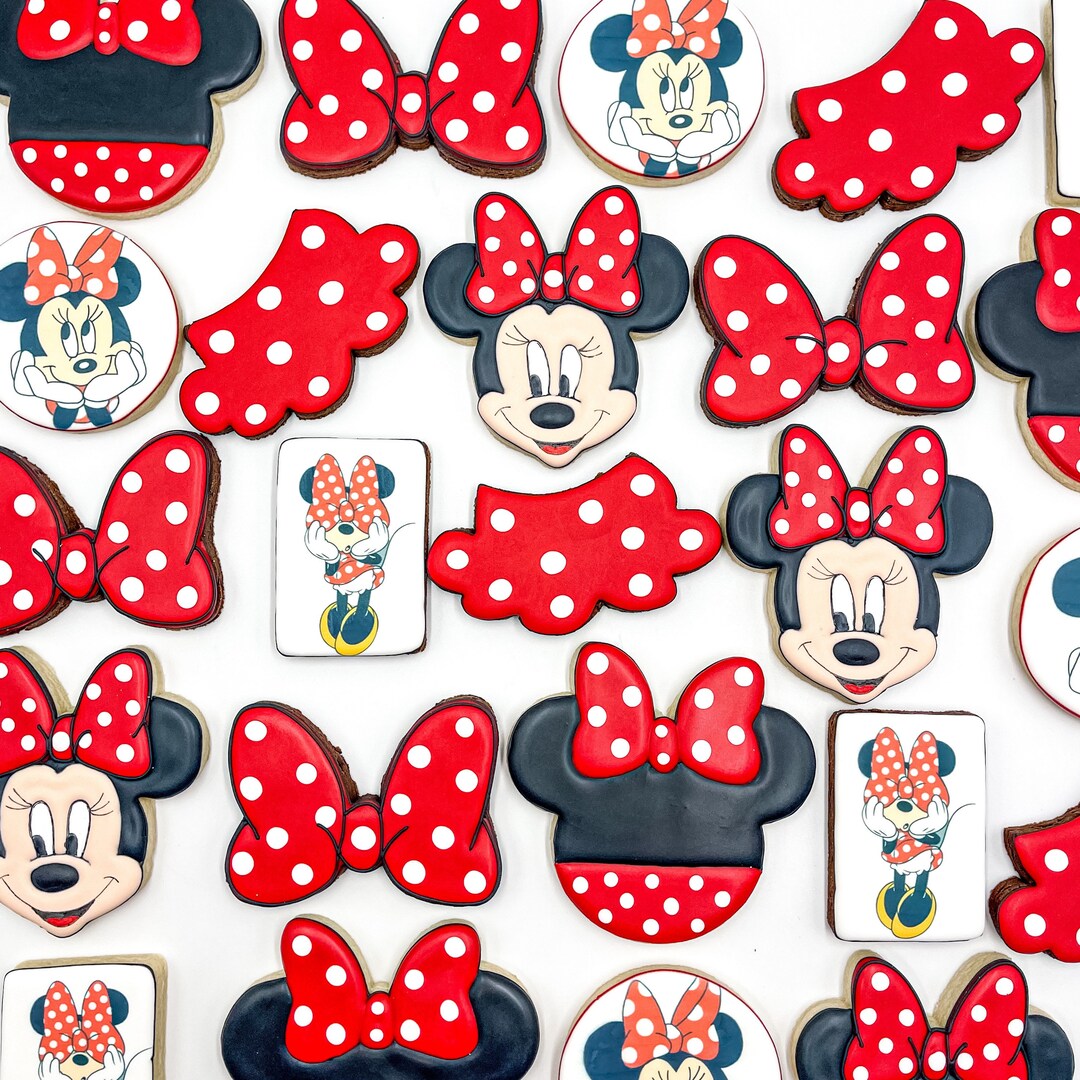 Minnie Mouse Sugar Cookies, Red Minnie Mouse Cookie, One Dozen Cookies