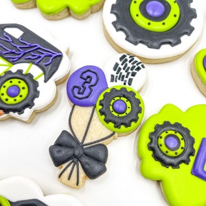 Monster Truck Cookies, One Dozen Cookies, Custom Monster Truck Cookies, Monster Truck Party Cookies, Monster Jam Cookies, Royalicing Cookies image 3