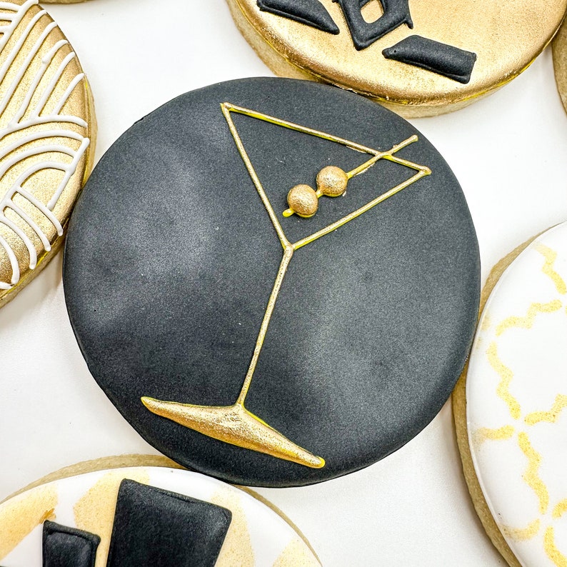 Gatsby Theme Cookies, Gatsby Decorated Cookies, Custom Black and Gold ...