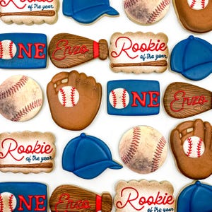 Rookie der Kekse, Baseball-Kekse, Rookie des Jahres Ein Dutzend Kekse, hausgemachte Kekse, Jungen-Geburtstagskekse.