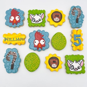 Moana sugar cookies, one dozen cookies, Custom moana cookies, Birthday cookies, royal icing cookies