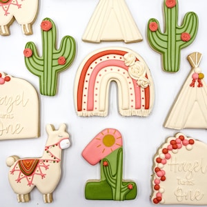 Llama’s Sugar Cookies, Cactus Sugar Cookies, One Dozen Cookies, Custom Drama For Your Llama Cookies, Birthday Cookies, Royalcing Cookies