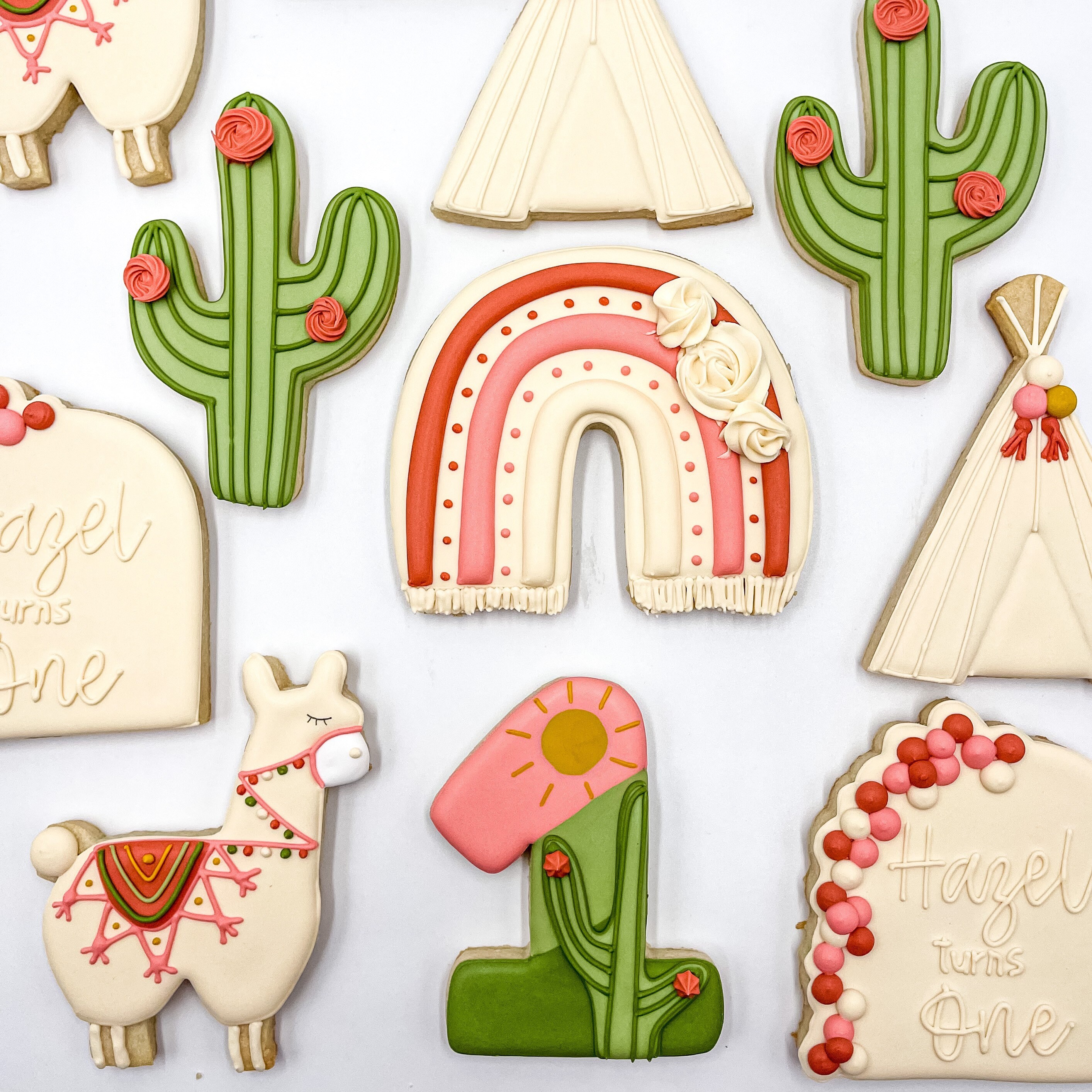 Llama’s Sugar Cookies, Cactus Sugar Cookies, One Dozen Cookies, Custom Drama For Your Llama Cookies, Birthday Cookies, Royalcing Cookies