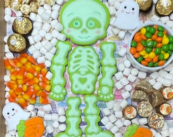 Skeleton Halloween-koekjes, Halloween-koekjes, Koekjes voor kinderen, Halloween-ideeën, Halloween-suikerkoekjes, Skeleton-koekjes, neonkoekjes