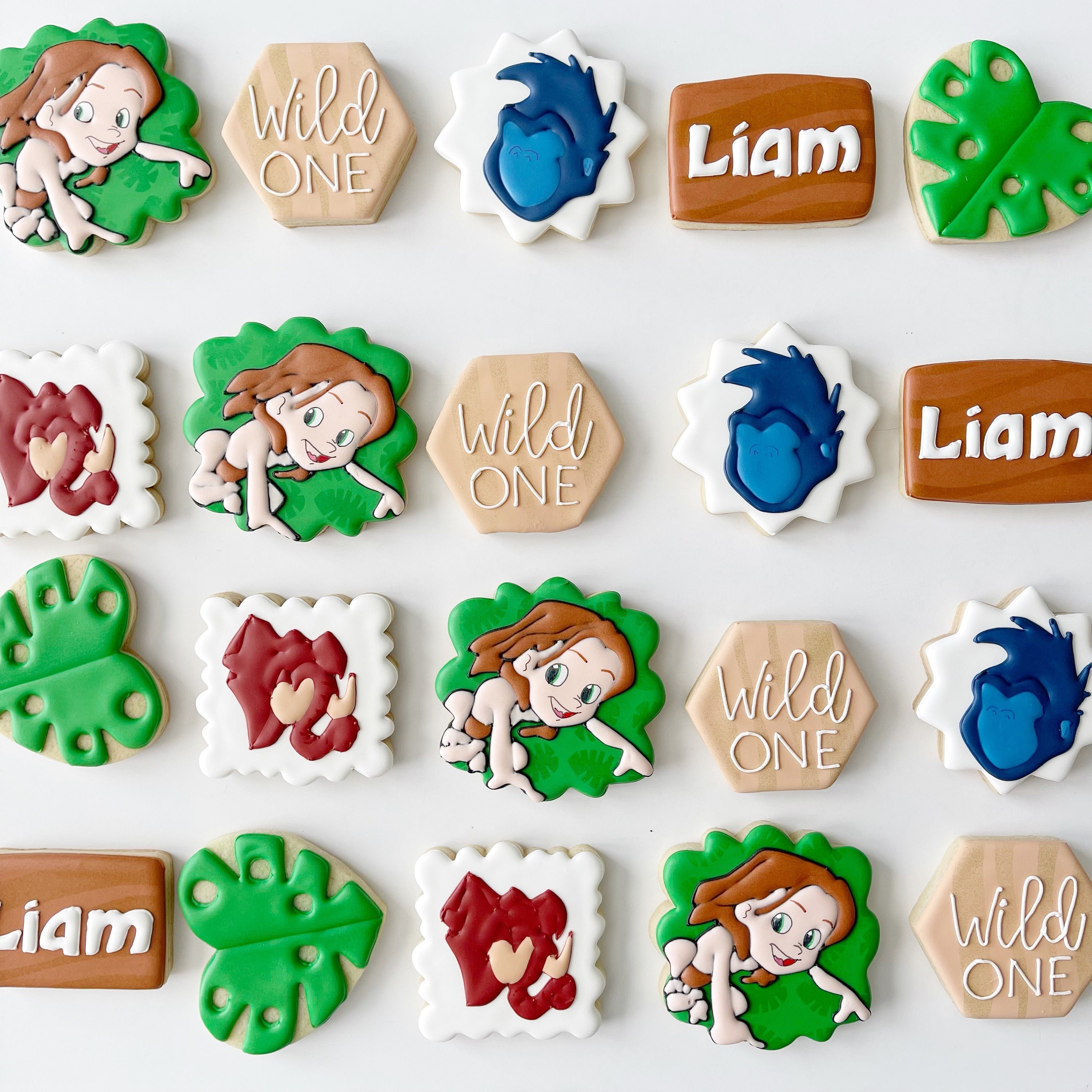 Tarzan Birthday Cookies, Jungle Theme, Royal Icing (1 Dozen) - Etsy