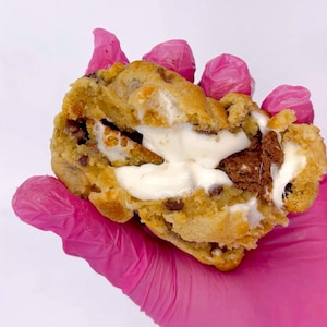 Camper S&#39;more Cookies, NY Style cookies, Smores Stuffed Cookies, Marshmallows Cookies, Cookies filled with Marshmallows, Smores Giant Cookie