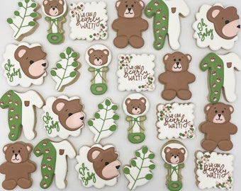 Teddy bear cookies, Teddy bear baby shower, Teddy bear gender reveal, baby shower cookies, Birthday cookies, royal icing cookies