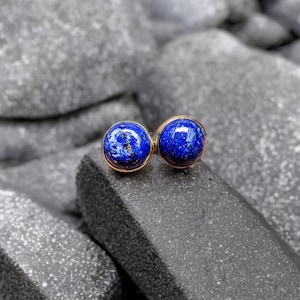 Lapis Lazuli Stud Earrings , 6mm Round 925 Sterling Silver , December Birthstone Gift , Minimalist Everyday Jewelry Gift
