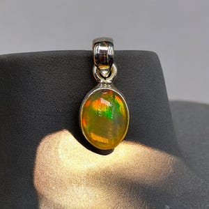 Dainty Ethiopian Welo Opal  925 Sterling Silver Pendant Necklace Layering Jewellery Gift Natural Opal Necklace
