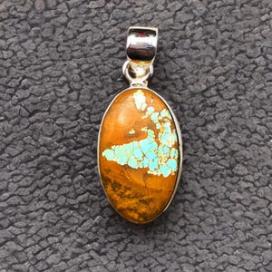 Natural Number 8 Turquoise Stone Pendant , 925 Sterling Silver Turquoise Jewelry , Healing Gemstone, December Birthstone Gift for Women