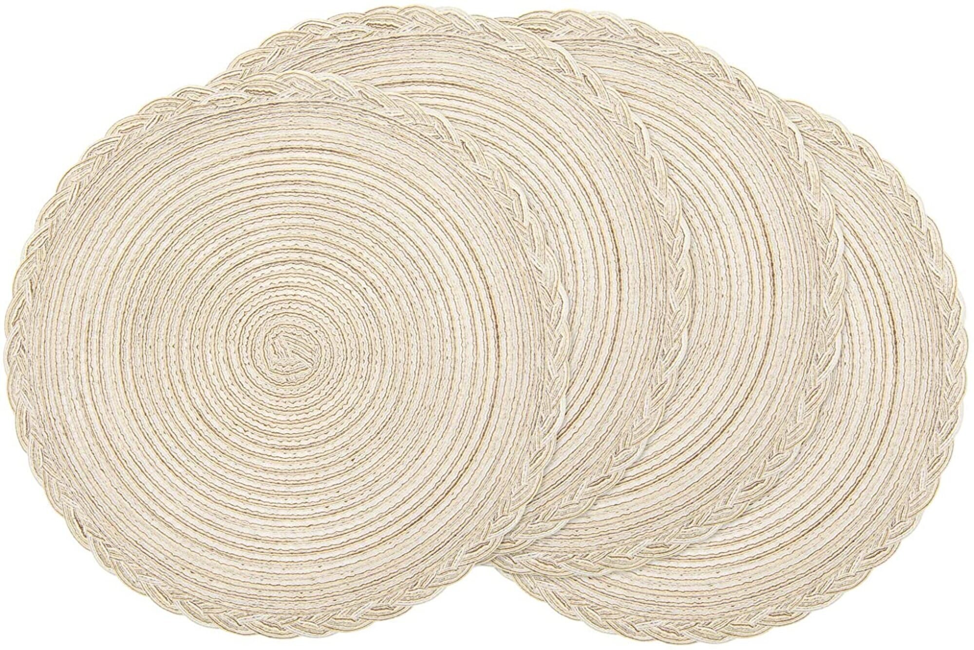 Round Cotton Placemat Table Mats 4pcs Ivory White Perfect For Etsy