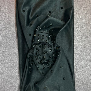 Black Twist Lycra Satin Head Band with Jet Rhinestones