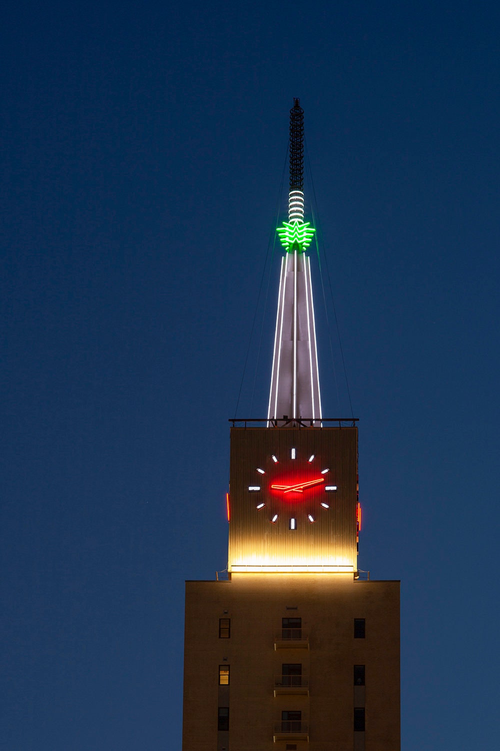 Dallas Neon Clock Tower Wall Art Print Dallas Texas Urban Etsy