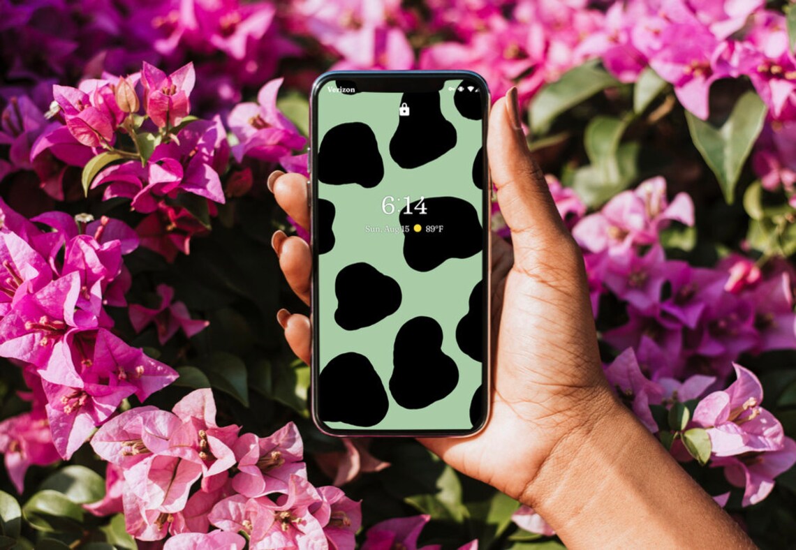 Rainbow Pastel Cow Print Wallpapers Etsy UK