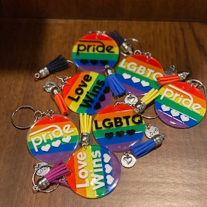 Pride Keychain, LGBTQ+ Keychain, Pride Keyring, LGBTQ Keyring, Rainbow Community Keychain