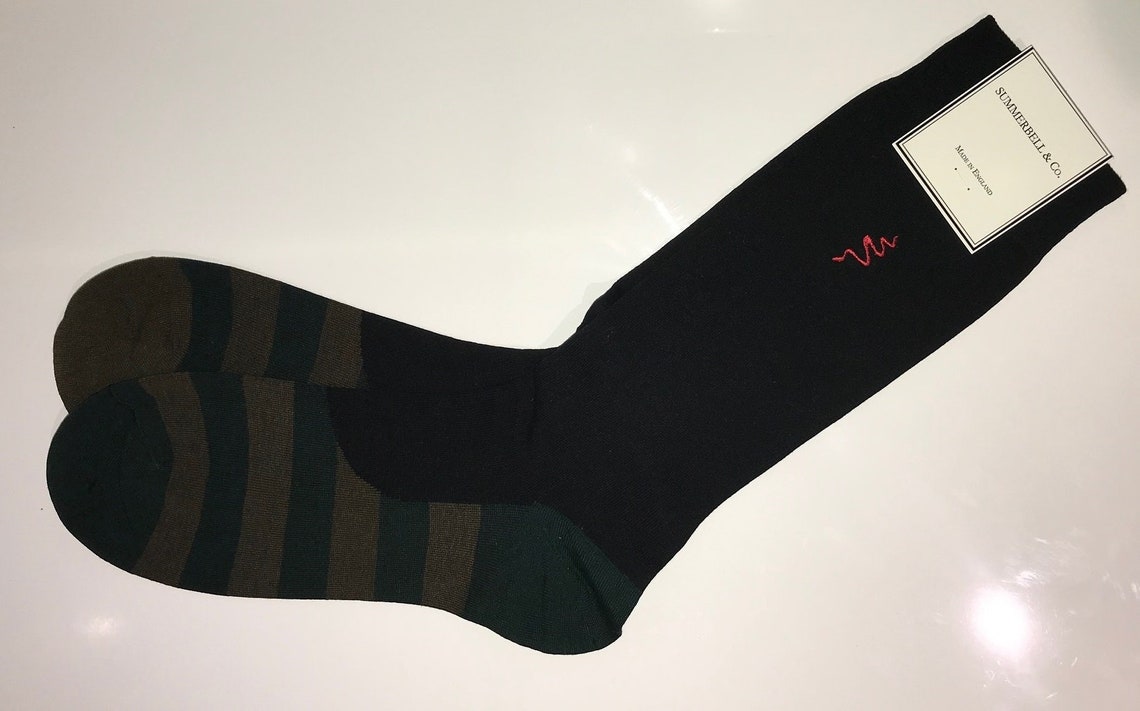 Luxury unique mens black socks with hidden discrete offset Etsy