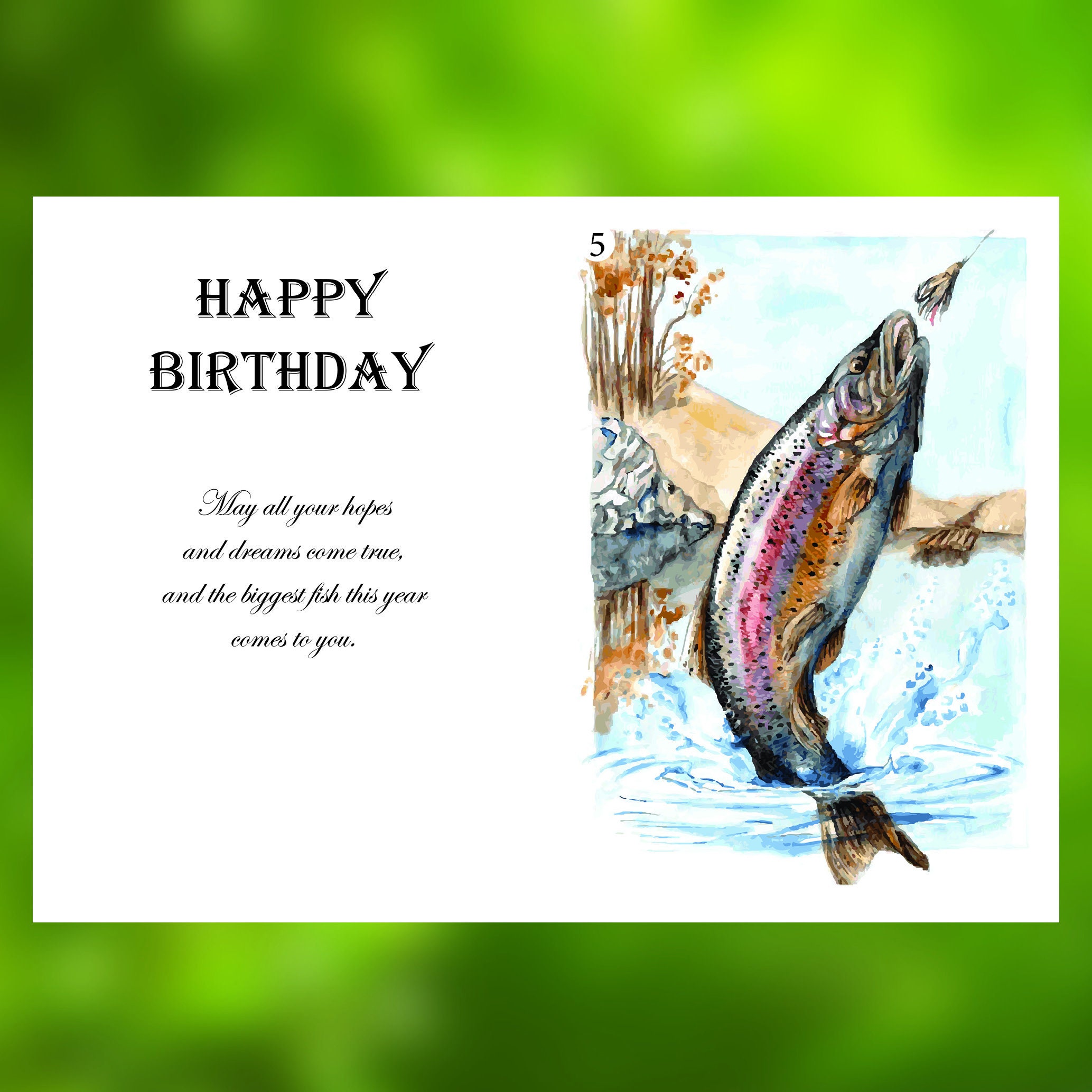 BIRTHDAY CARD. Fly Fishing Themed. Ideal Father's Day Etsy