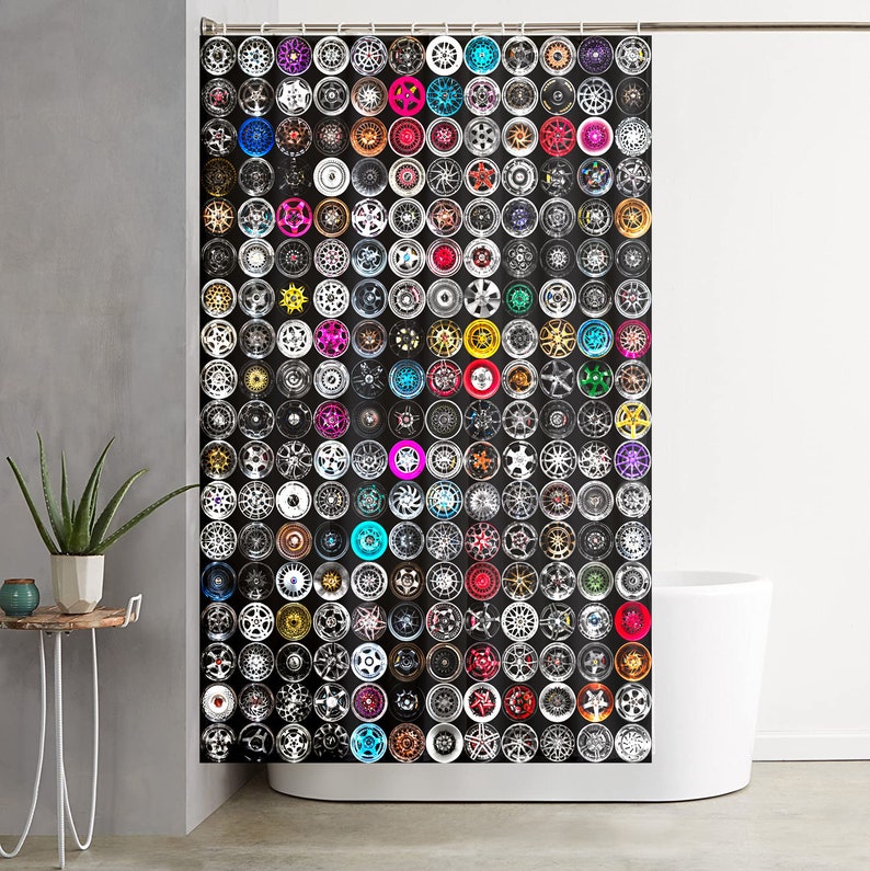 Wheels Rims Shower Curtain Etsy