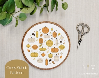 Falling for Pumpkins Cross Stitch Pattern | Beginner Friendly (Instant Download PDF)