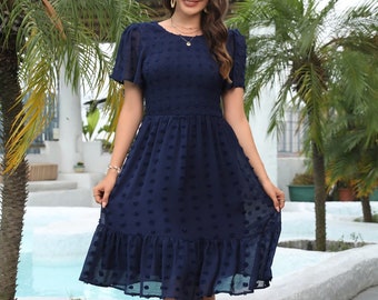 Swiss Dot Flutter Sleeve Dress