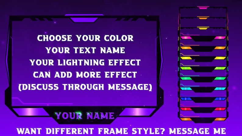 Custom Animated Overlay, Webcam Border Lightning/neon/flicker Effect ...