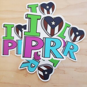 I Love Puerto Rico Sticker |Puerto Rico Flag| Puerto Rico Sign| Waterbottle Sticker| Computer Decal| Travel| Adventure| Plane