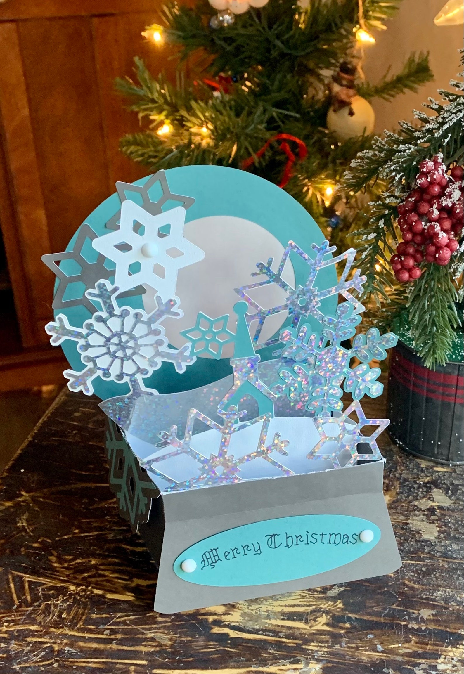 Snow Globe Popup 3D Christmas card Etsy