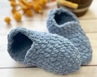 Chaussons confortables en tricot pour adulte Chaussons cadeaux en tricot au crochet faits main, chaussons chauds à enfiler sur des chaussettes pour accessoire cadeau de vacances d'hiver, chaussette duveteuse