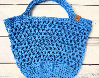 Crochet Market Bag, Reusable cotton bag, Handmade shopping bag, Plastic free cotton tote, Eco friendly sustainable grocery bag, Tote bag