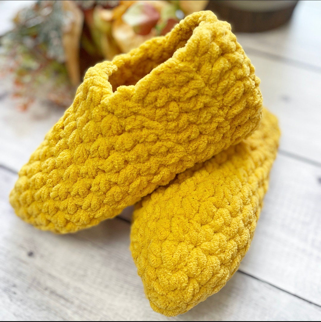 Slipper Sock, Crochet Knit Slipper for Men and Women, Handmade Sock for ...