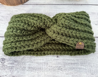 Handmade Chunky Twisted Headband: Plush Acrylic Ear Warmer