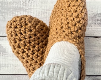 Handmade Crochet Slipper Socks: Chunky Knit Acrylic Slippers
