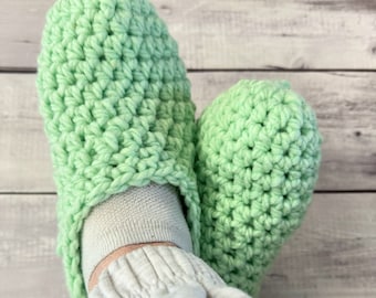 Handmade Crochet Slipper Socks: Chunky Knit Unisex Indoor Slippers