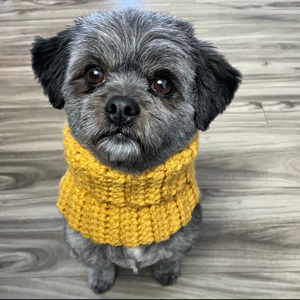 Handmade cowl for dog, Puppy scarf, Warm knit snood for puppy, Pet clothing, Winter accessory for pet, Holiday gift for pet, Dog neck warmer