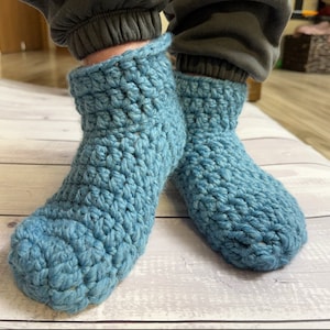 Handmade Knit Slipper Booties: Cozy Wool Blend Sock Shoes