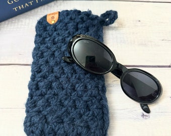 Glasses case for Adults, Handknit case for eyewear, Summer accessory for sunglasses, Fathers day gift, Cute handmade case for glasses