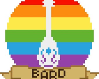 Patrón de punto de cruz con símbolo de clase de Dungeons & Dragons personalizado: bandera del orgullo LGBT (patrón en PDF)