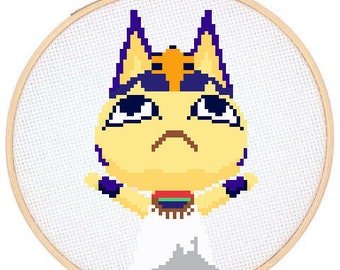 Patrón de punto de cruz de Animal Crossing Ankha (descarga digital)