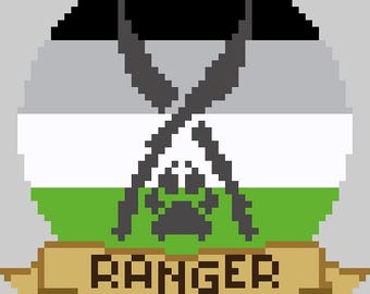 Patrón de punto de cruz con símbolo de clase de Dungeons & Dragons personalizado: bandera del orgullo arromántico (descarga en PDF)