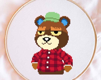 Patrón de punto de cruz de Animal Crossing Grizzly (descarga digital)