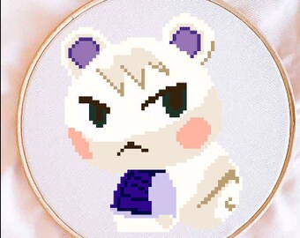 Patrón de punto de cruz de Animal Crossing Marshal (Descarga PDF)
