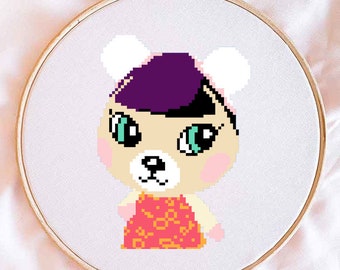 Patrón de punto de cruz de Pekoe Animal Crossing (descarga digital)